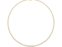 Bezel Round Tennis Necklace - Gold