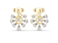 Pear Swirl Cluster Studs - Gold