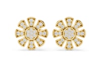 Pave Daisy Studs - Gold