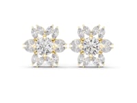 Grand Marquise Petal Flower Studs - Gold