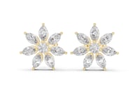 Petite Marquise Petal Flower Studs - Gold