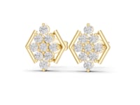 Hexagon Frame Cluster Studs - Gold