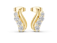 Graduated Swirl Stud Earrings - Gold