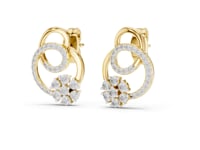 Double Circle and Floret Studs - Gold