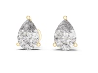 Signature Pear Solitaire Studs - Gold