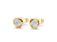 Round Diamond Four-Prong Studs - Gold