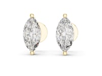 Signature Marquise Solitaire Studs - Gold