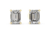 Signature Emerald Solitaire Studs - Gold