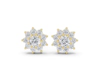Round Starburst Cluster Studs - Gold