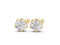 Round Buttercup Solitaire Studs - Gold