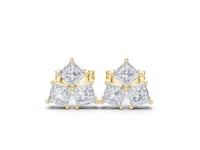 Princess Trio Cluster Studs - Gold