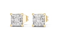 Princess Solitaire Studs - Gold