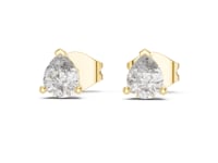 Petite Pear Diamond Solitaire Studs - Gold