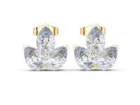 Pear Trio Fan Studs - Gold