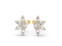 Marquise Floral Cluster Studs - Gold