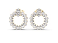 Oval and Round Open Wreath Studs - Gold