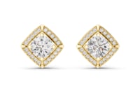 Kite Halo Round Studs - Gold
