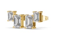 Emerald Trio Bar Studs - Gold