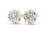 Eight-Prong Round Crown Studs - Gold
