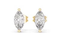 East-West Marquise Studs - Gold