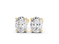 Classic Oval Solitaire Studs - Gold