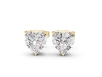 Classic Heart Solitaire Studs - Gold