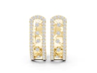 Zigzag Diamond Huggie Hoops - Gold