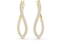 Pave Infinity Twist Hoop Earrings - Gold
