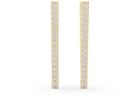 Pave Open Triangle Hoop Earrings - Gold