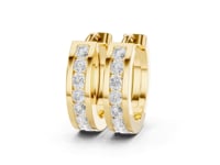 Recessed Channel Dome Huggies - Gold