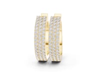 Pave Diamond Huggie Hoops - Gold