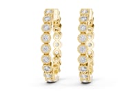 Milgrain Bezel Bubble Hoops - Gold