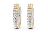 Marquise Chevron Eternity Hoops - Gold