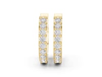 Grooved Pave Dome Huggies - Gold