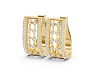 Floating Station Diamond Huggie Hoops - Gold