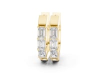Princess-Cut Bar-Set Huggie Hoops - Gold
