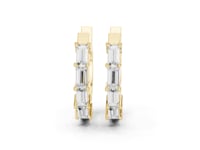 Baguette Bar-Set Huggie Hoops - Gold
