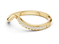 Pave Wishbone Contour Band - Gold