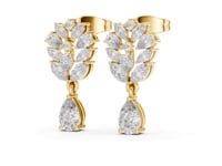 Marquise Cluster Pear Drop Earrings - Gold