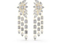 Marquise Baguette Waterfall Earrings - Gold