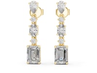 Pear, Oval and Emerald-Cut Station Drops - Gold