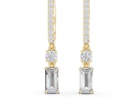 Round and Emerald-Cut Linear Drops - Gold