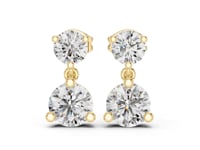 Round Duo Drop Studs - Gold