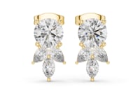 Round, Pear and Marquise Petal Drops - Gold