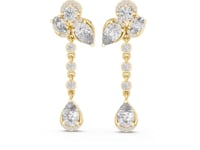 Pear Halo Link Drops - Gold
