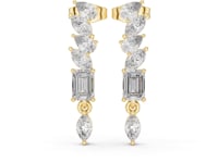 Marquise and Emerald Line Drops - Gold