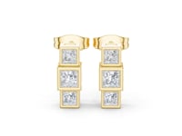 Bezel Princess Trio Drops - Gold