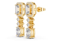 Emerald Halo and Oval Duo Drops - Gold