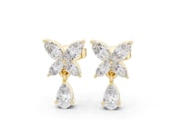 Marquise Butterfly and Pear Drop Studs - Gold