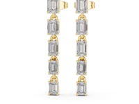 Emerald Cut Line Drops - Gold